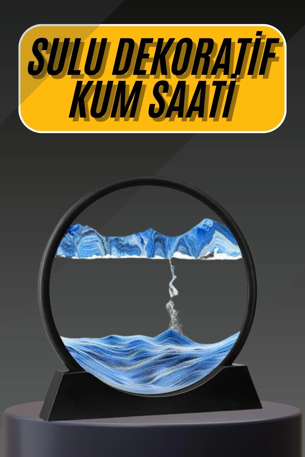 3D Led Işıklı Kum Saati Gece Lambası Hareketli Sulu Kum Saati Dekoratif 3D Led Işıklı Kum Saati Gece Lambası Hareketli Sulu Kum Saati Dekoratif