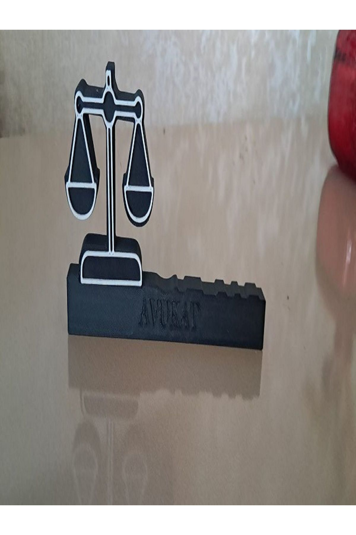 Alpaxa 3D Masaüstü Siyah-Beyaz Avukatlara Özel Kişiselleştirilebilir İsi