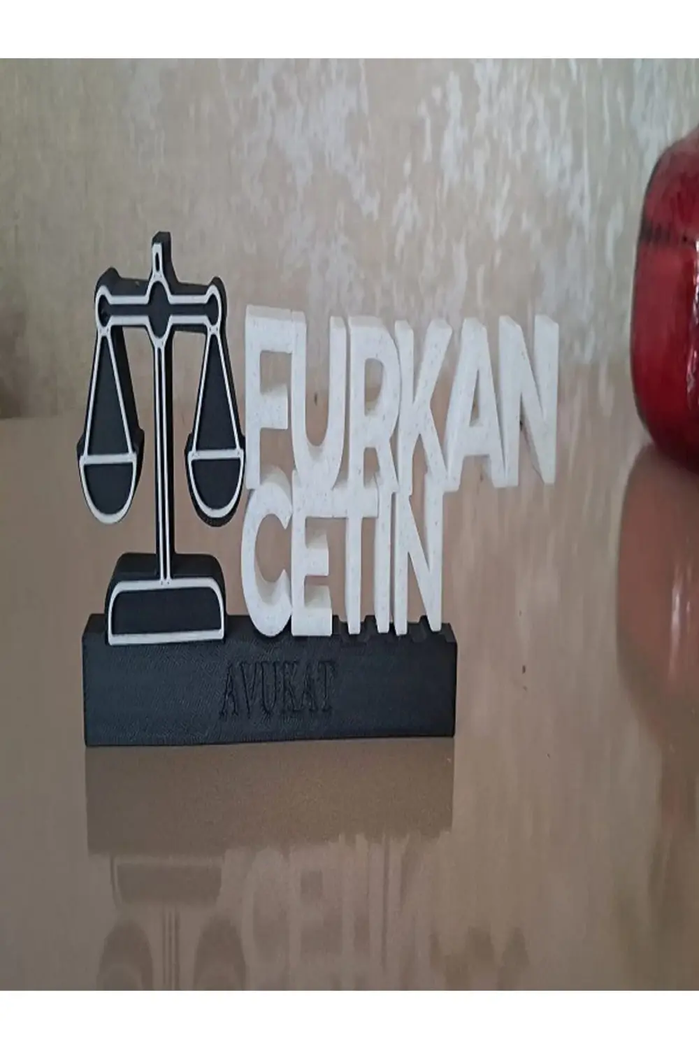 3D MASAÜSTÜ SİYAH-BEYAZ Avukatlara Özel Kişiselleştirilebilir İsi