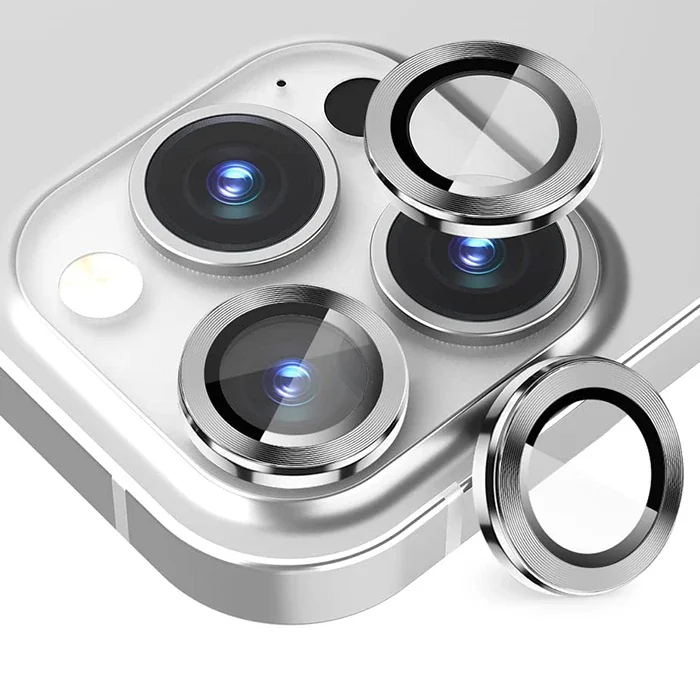 3D Metal Çerçeveli iPhone 14 Pro / 14 Pro Max Kamera Lens Koruyucu – Çizilme & Kırılmaya Karşı HD Temperli Cam