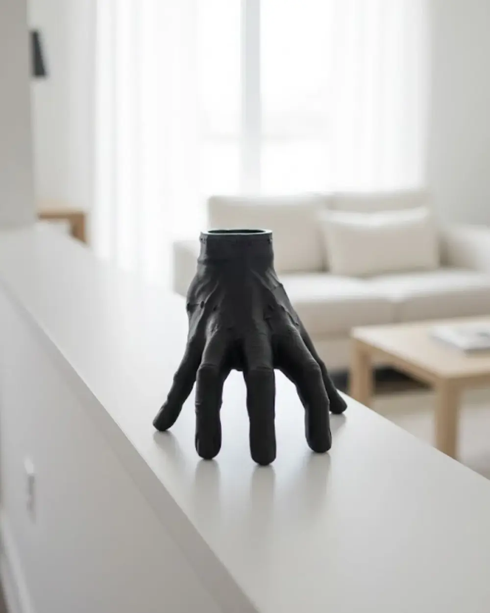 3D Modern Siyah El Biblo 17x16 cm Ev ve Ofis Dekorasyonu