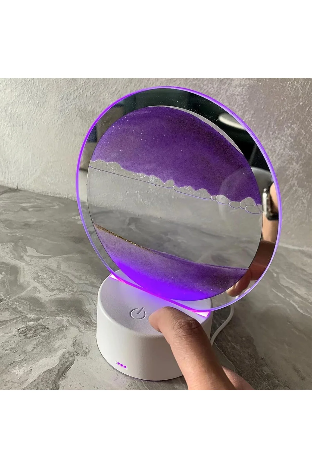 3D Moving Sand Art Liquid masa lambası, 3D kum saati derin deniz hareketli kum lambası,