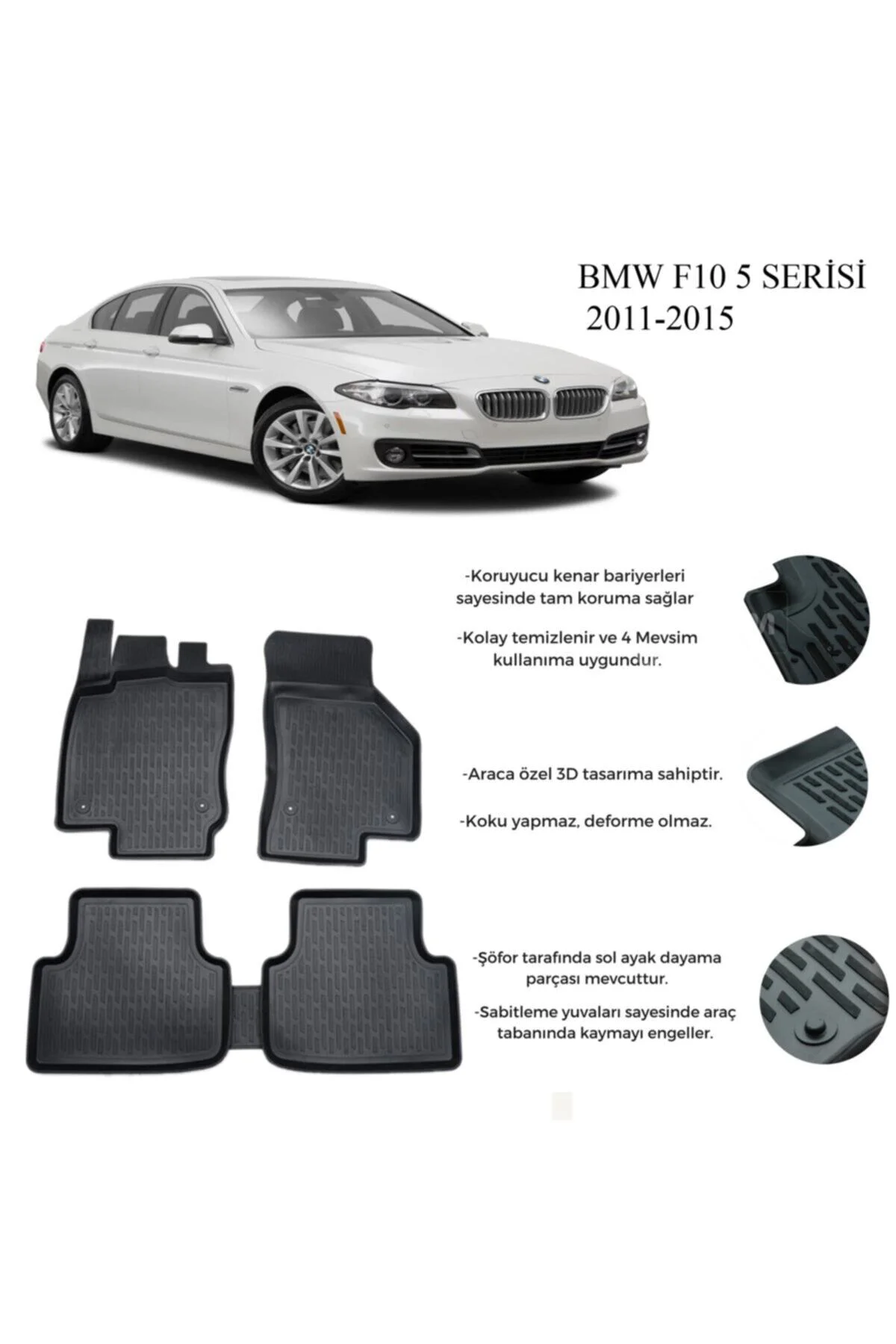 3d Paspas Bmw F10 5 Serisi 2011-2015 Siyah