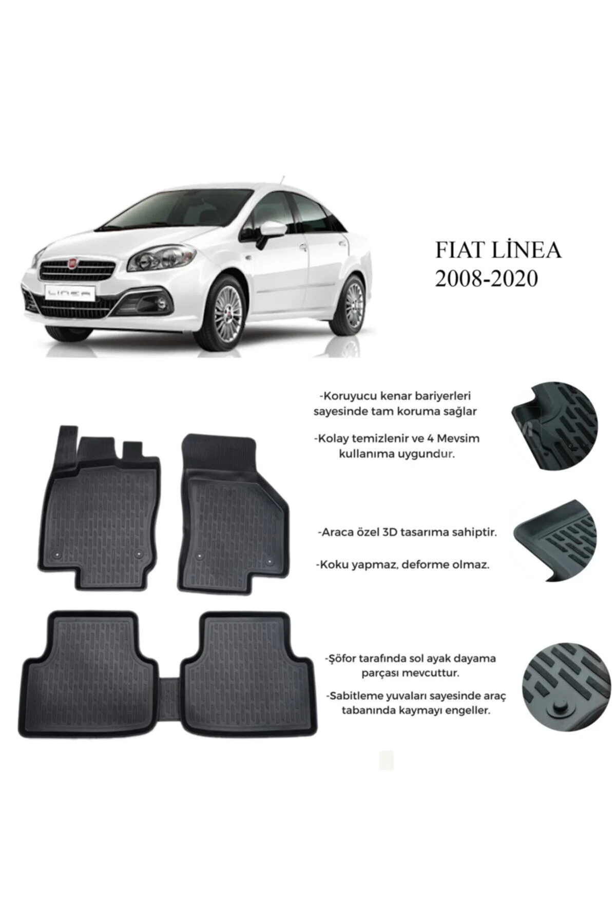 3d Paspas Fıat Linea 2008+siyah
