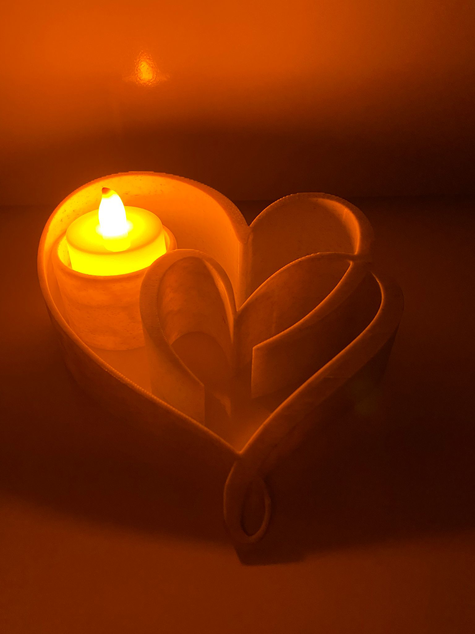 3D Plus Desing Print Technology 3D Plus Design Mermer Desenli Kalpden Kalbe Tealight Mumluk Şamdan Obje Dekor (Tea Light Hediyeli )