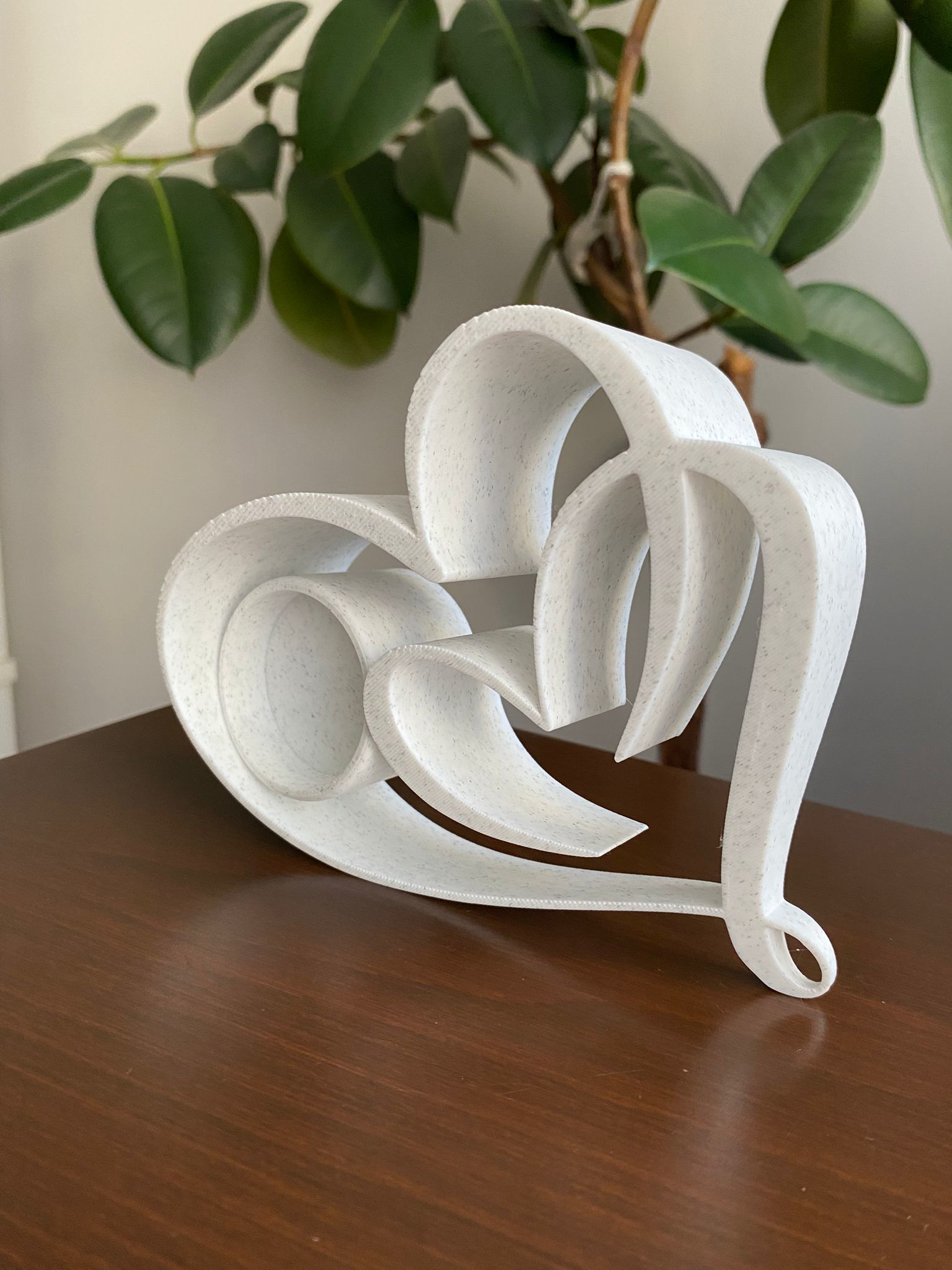 3D Plus Desing Print Technology 3D Plus Design Mermer Desenli Kalpden Kalbe Tealight Mumluk Şamdan Obje Dekor (Tea Light Hediyeli )