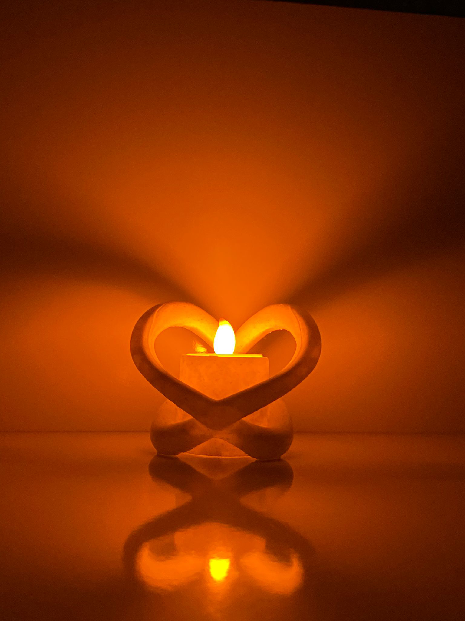 3D Plus Desing Print Technology 3D Plus Sonsuz Kalp Tasarim Tealight Mermer Desenli Obje Biblo Dekor(Tea Light Hediyeli )