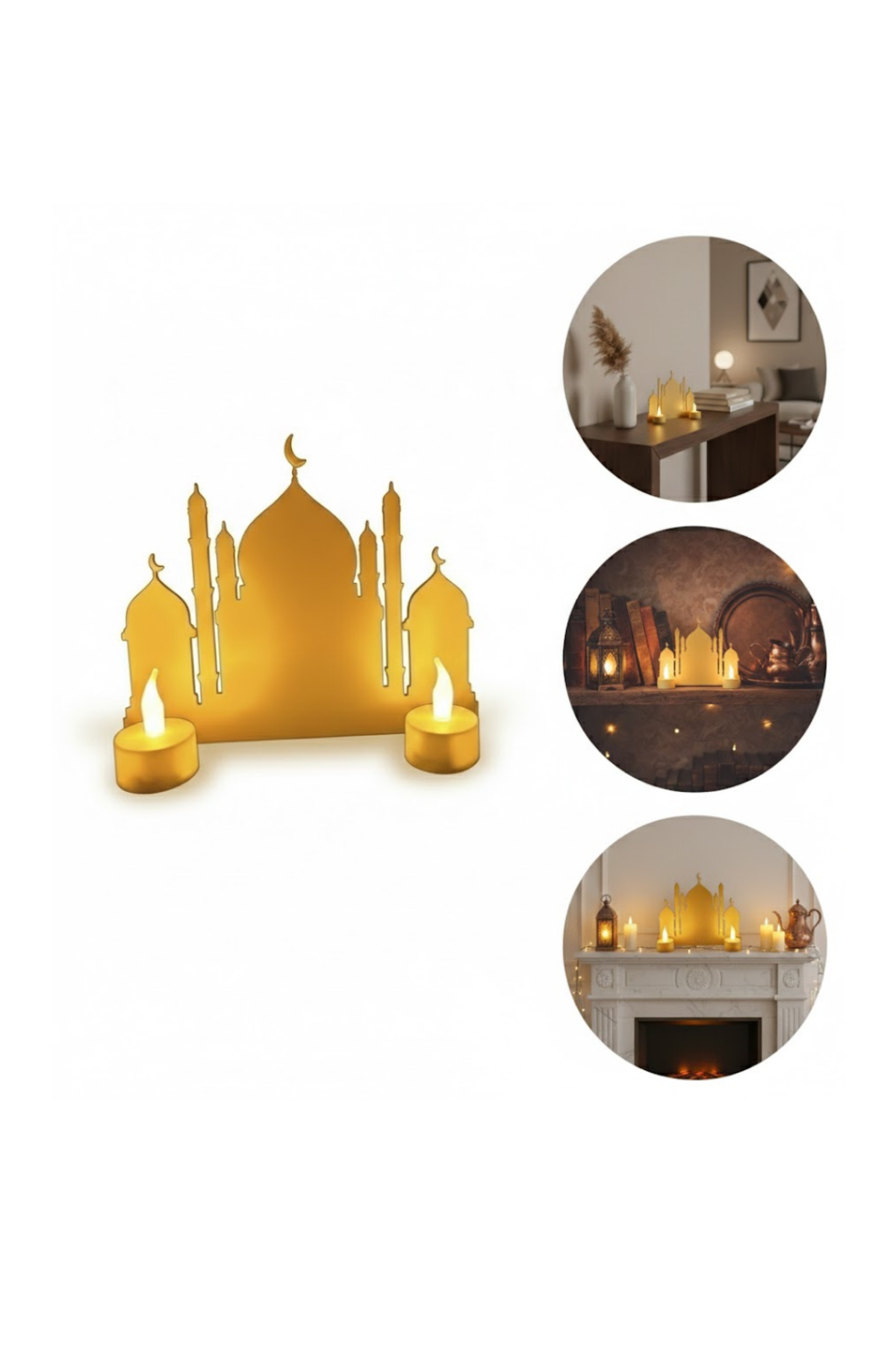 3D Ramazan Cami Dekor 2 Mumlu Işıklı Masa Üstü Biblo - Lisinya 3D Ramazan Cami Dekor 2 Mumlu Işıklı Masa Üstü Biblo - Lisinya