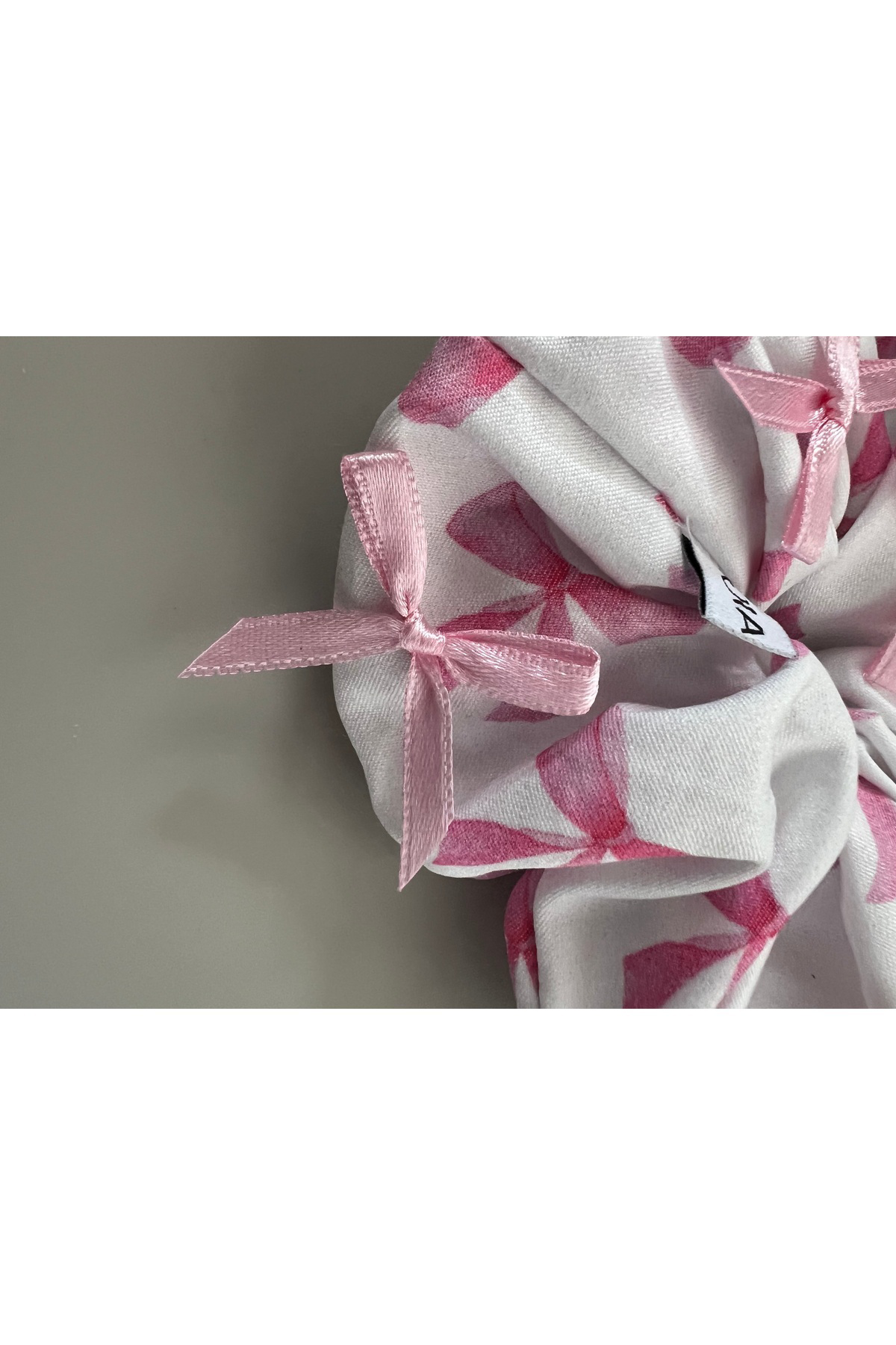 3D Ribbon Bow Fiyonk Kurdele Scrunchie Lastik Toka