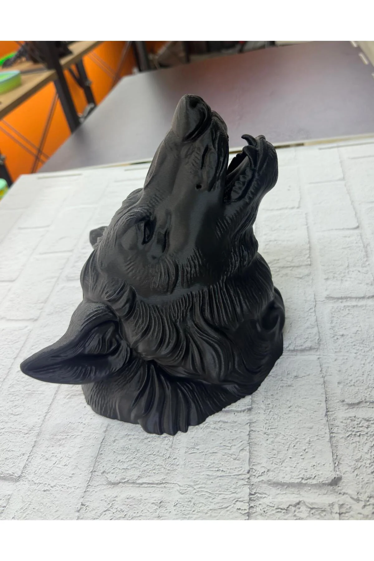 3D Siyah Ayı Başı Duvar Süsü Özel Tasarım Dekoratif Heykel 25X19 