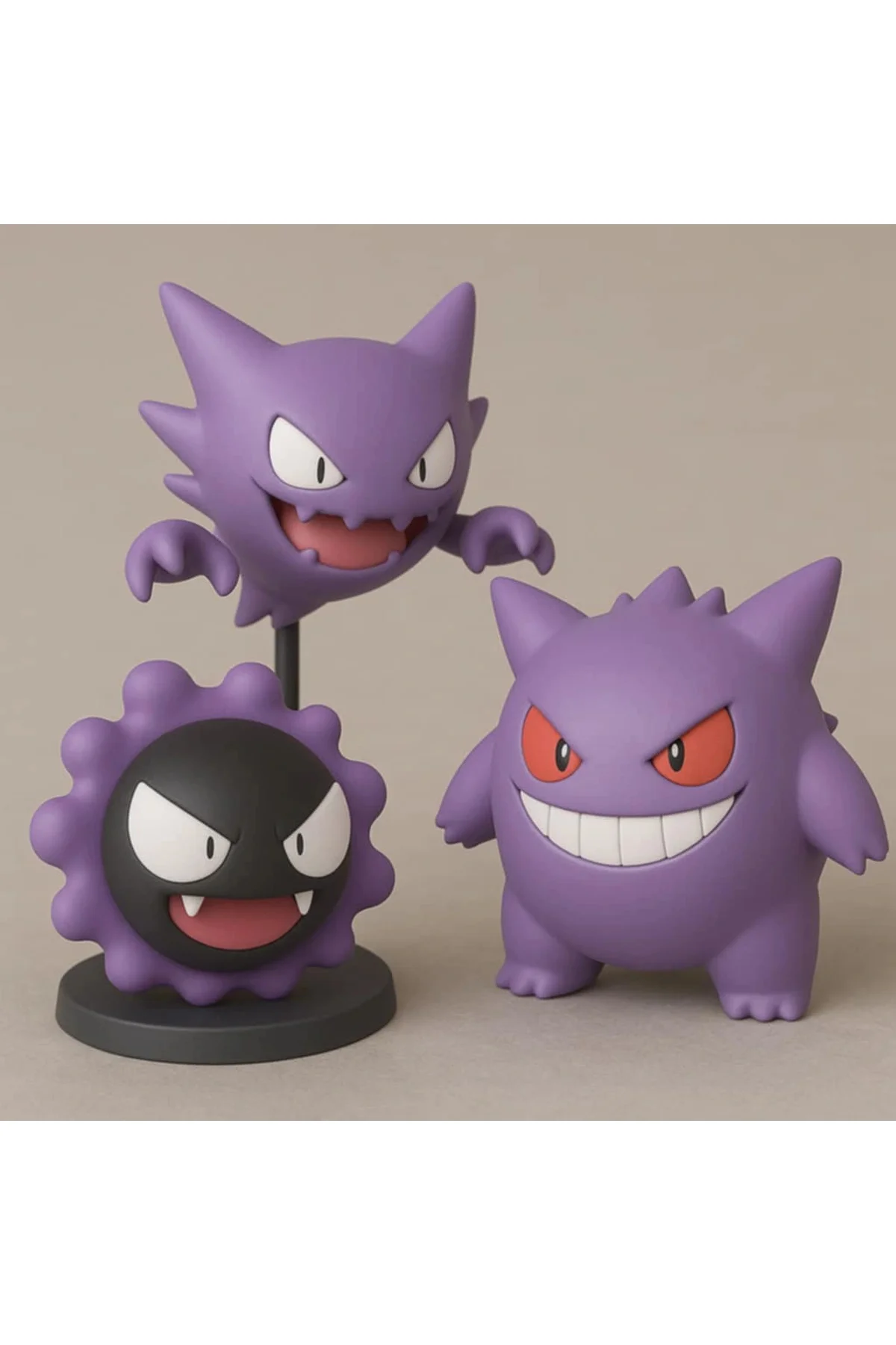 3D Tasarım Gastly, Haunter, Gengar 15 Cm Beyaz Renktedir Boyama S