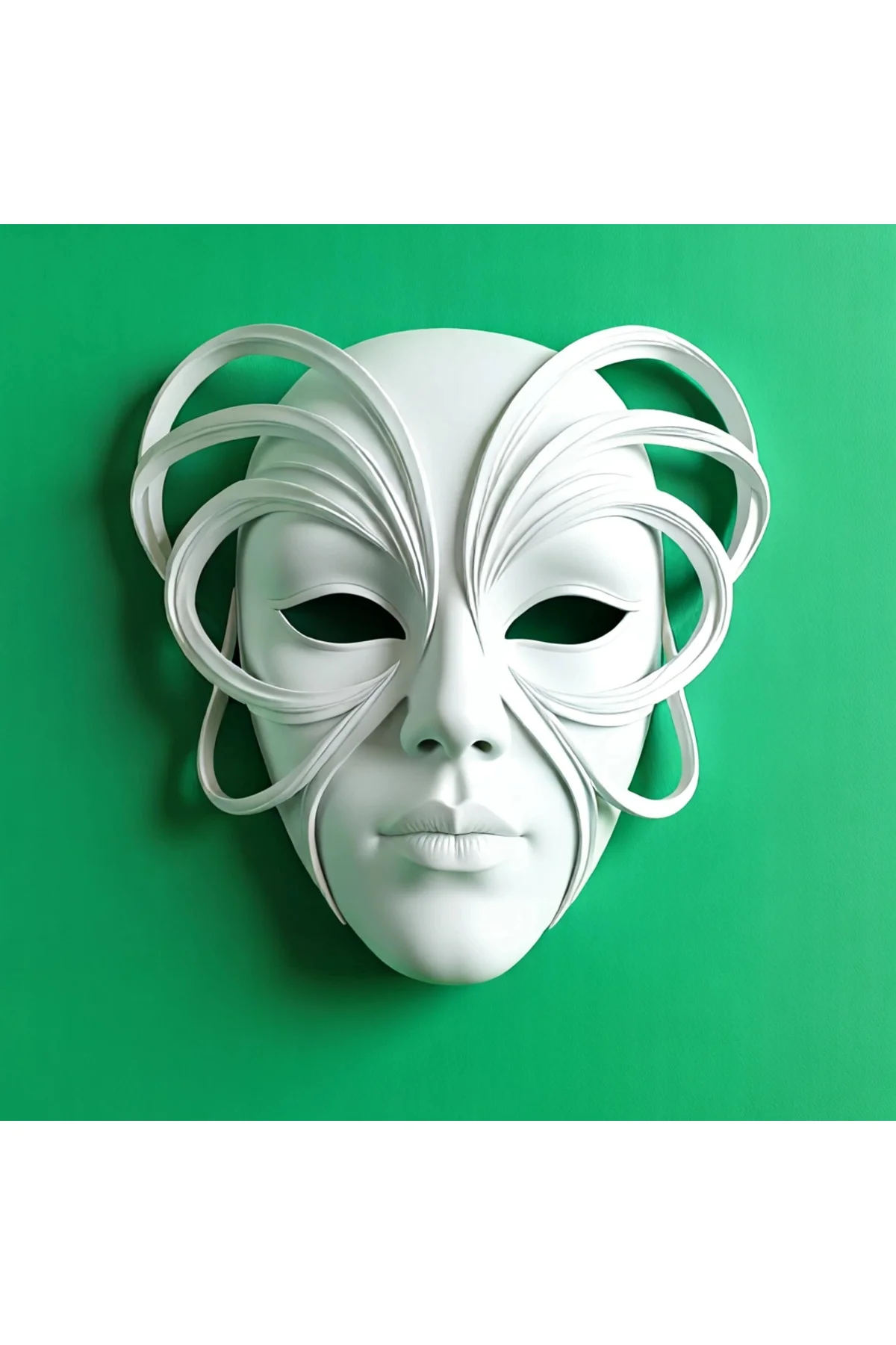 3D Tasarım Kişiye Özel Tasarım Mask Ham Beyaz Renkte Gönderilir B