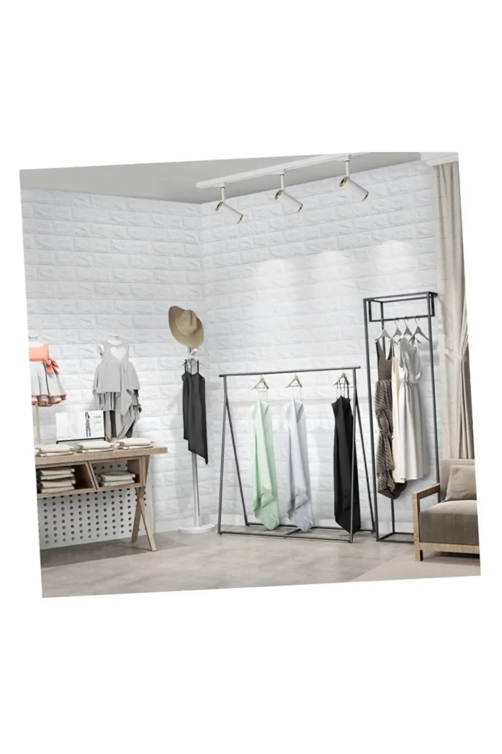 3D Tuğla Desenli Kendinden Yapışkanlı Duvar Paneli 58x38 cm