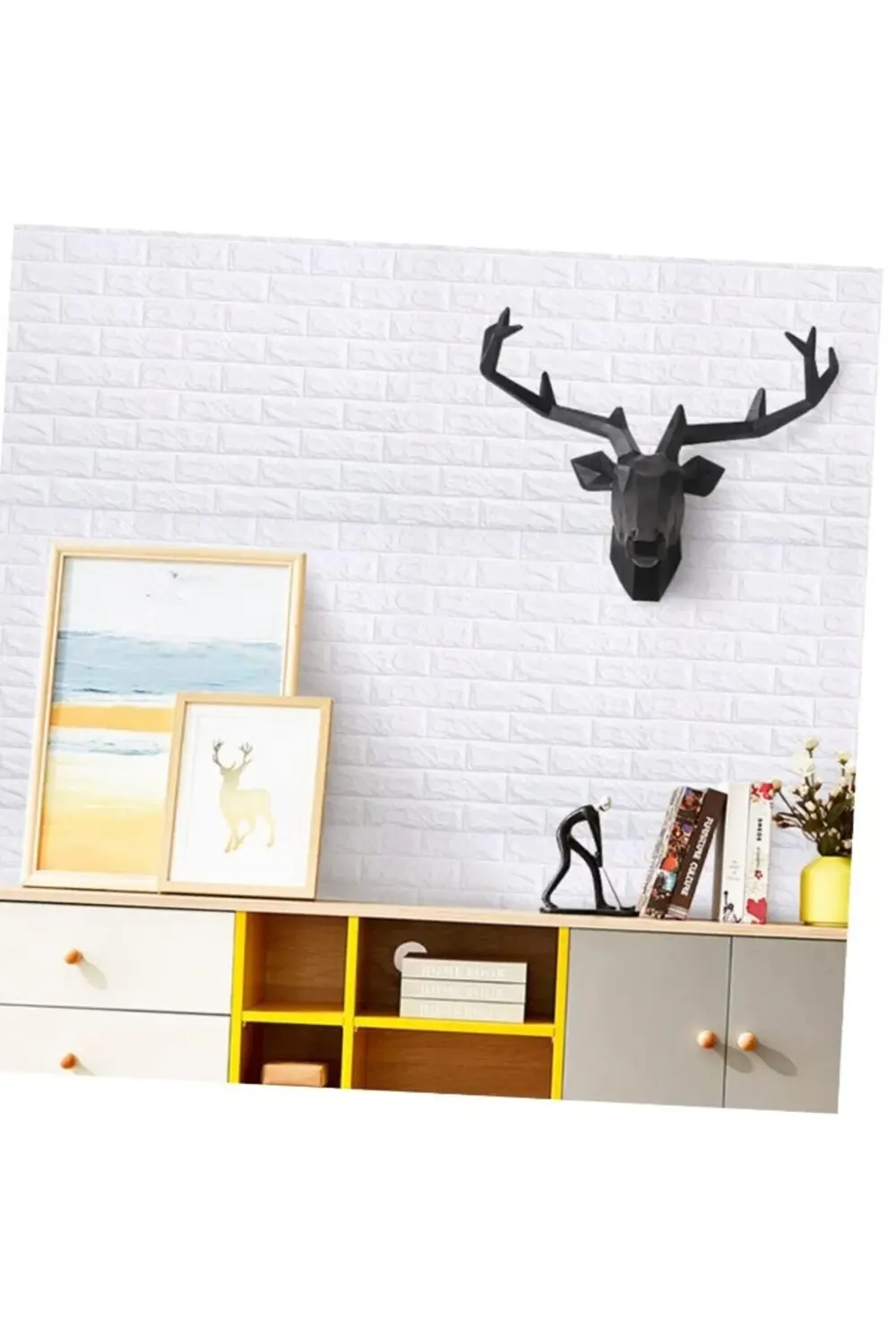 3D Tuğla Desenli Kendinden Yapışkanlı Duvar Paneli 58x38 cm