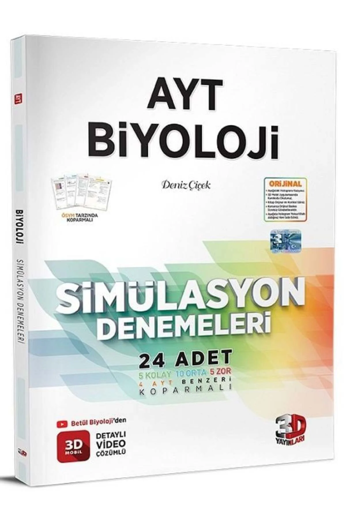 3D Yayınları YKS AYT Biyoloji Simülasyon 24 Deneme Video Çözümlü 3D Yayınları