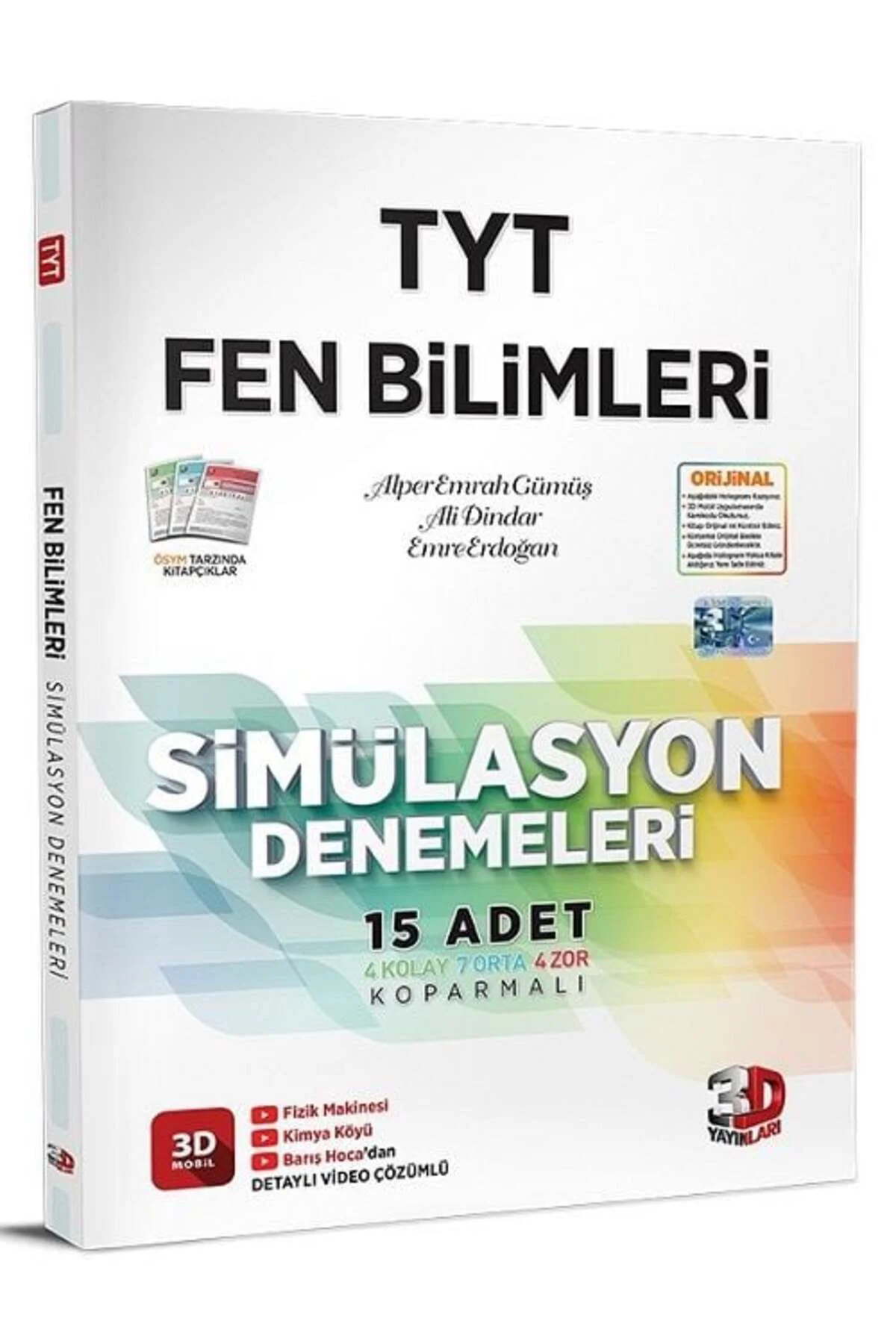3D Yayınları YKS TYT Fen Bilimleri Simülasyon 15 Deneme Video Çöz
