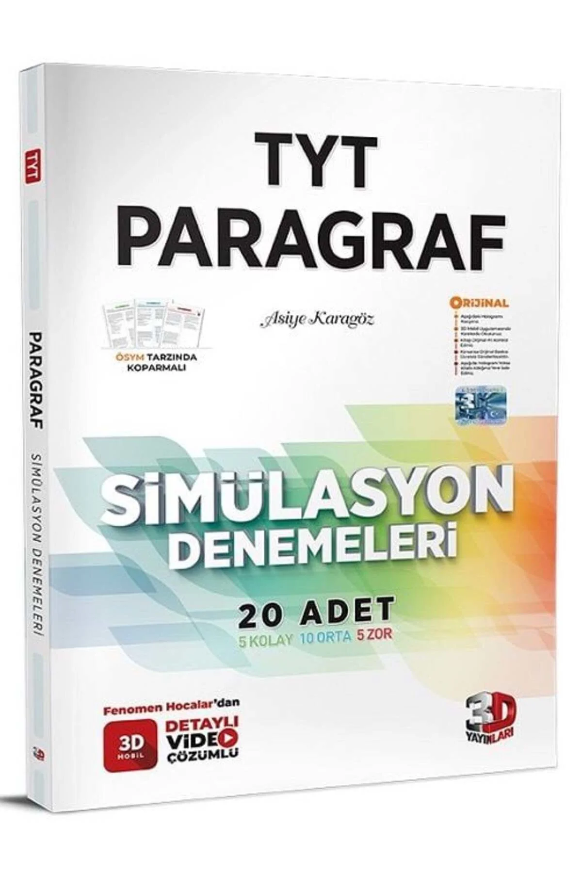 3D Yayınları YKS TYT Paragraf Simülasyon 30 Deneme Video Çözümlü 3D Yayınları