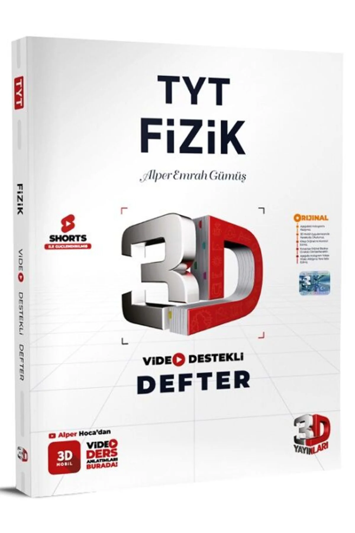 3D Yayınları YKS TYT Fizik Video Destekli Defter 3D Yayınları