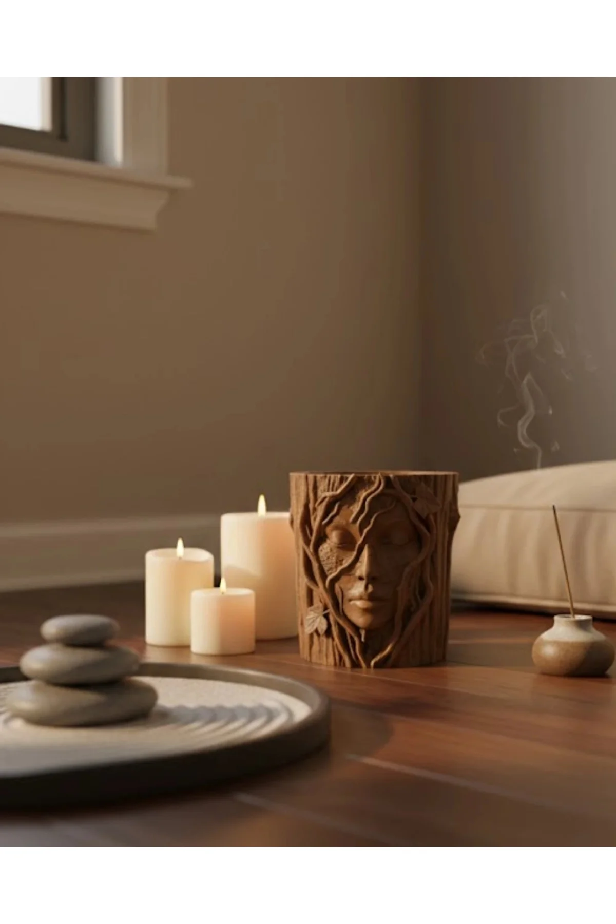 3d Yüz Figürlü Doğa Konseptli Dekoratif Saksı Şık Vazo Tasarımı