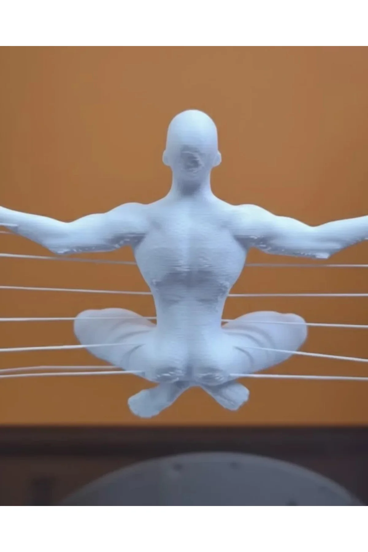 3d Zen Heykeli Beyaz Ay İçinde Meditasyon Figürü Dekoratif Obje
