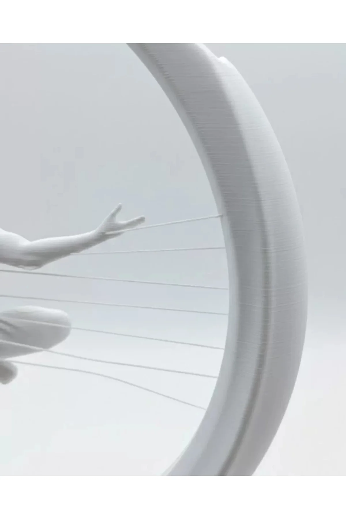 3d Zen Heykeli Beyaz Ay İçinde Meditasyon Figürü Dekoratif Obje