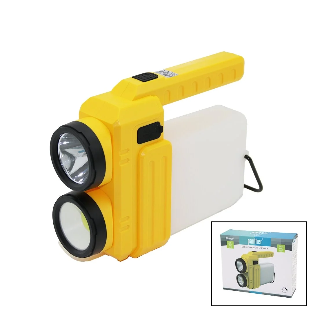 3in 13w+cob Led+360°smdel Feneri Usb Şarj Powerbank 1500lm Işık Ayarı Gün Işık - Beyaz Metal Askı+b42 Pt-8439 Bx40