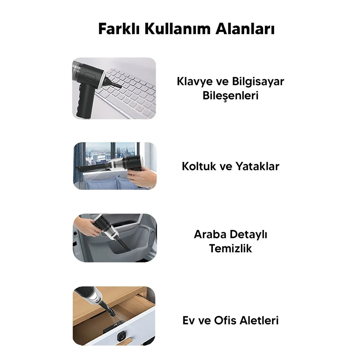 3in1 Çekme - Üfleme Oto-araç - Ev El Tipi Süpürge Usb Şarjlı Mini - Taşınabiliri Hs-22 Bx40 Fiyatı, Yorumları ve Özellikleri