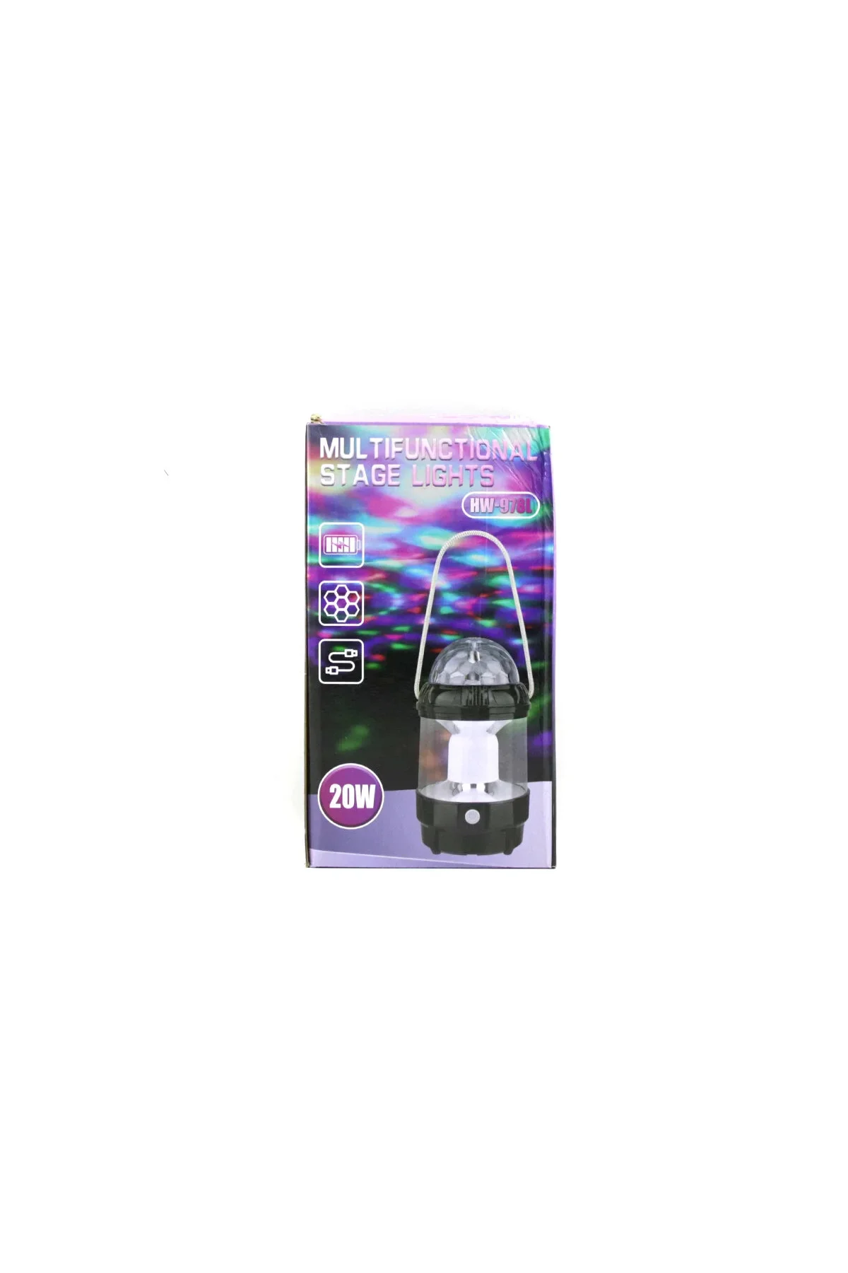 3IN1 Dönebilen Disko Renkli - Fanus Fener Pilli - Powerbank 20W HW-978B