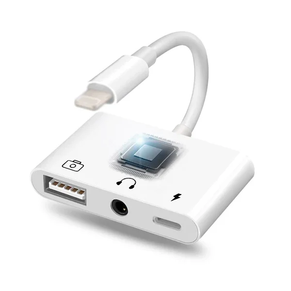 3in1 İPhone-İPAD lightning To Kulakılık ve Usb Kamera Okuyucu Otg-1852