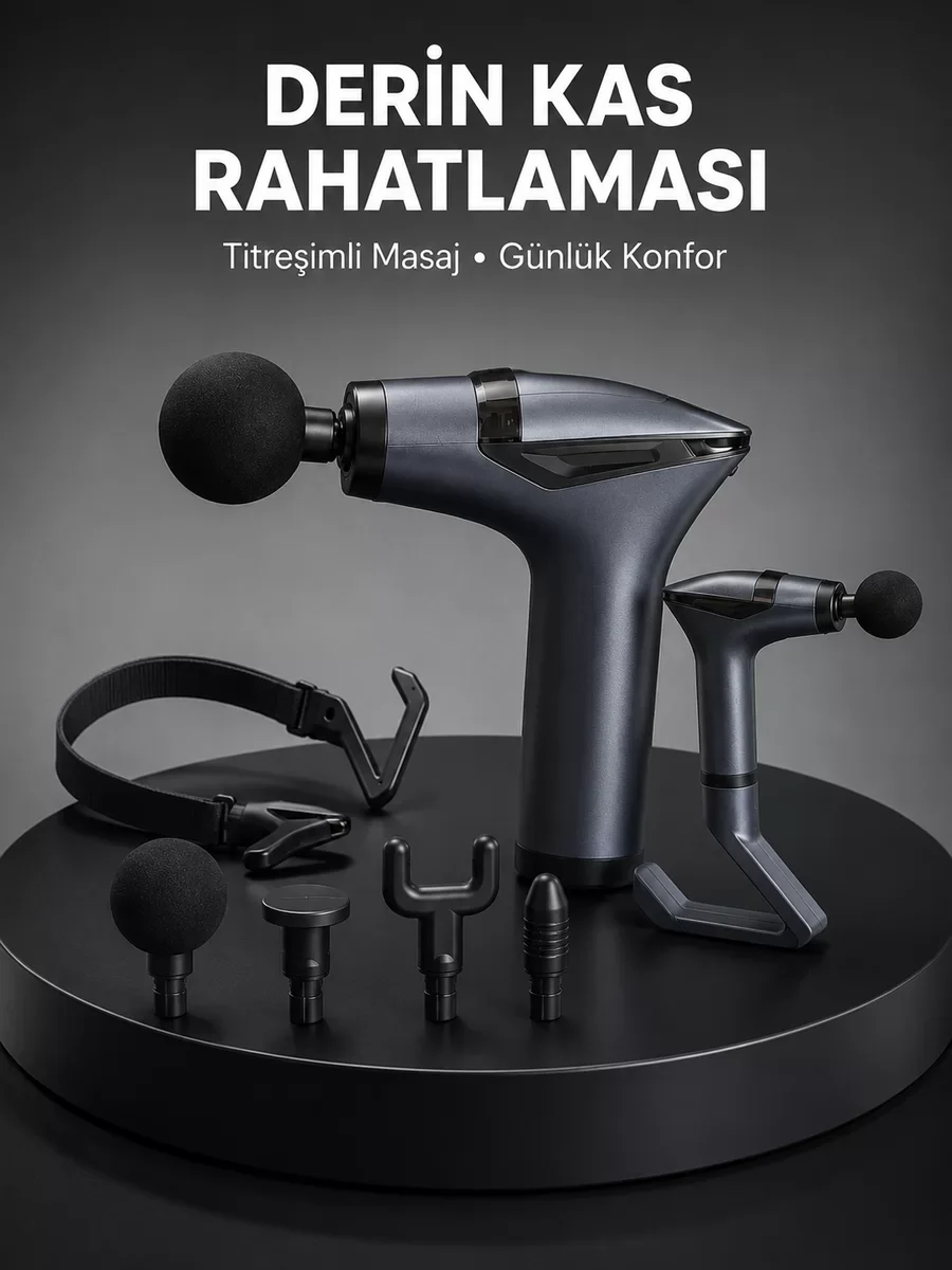 3in1 Taşınabilir Masaj Aleti - Yeni Nesil Titreşimli Esneme Bandlı Yorgunluk Giderici