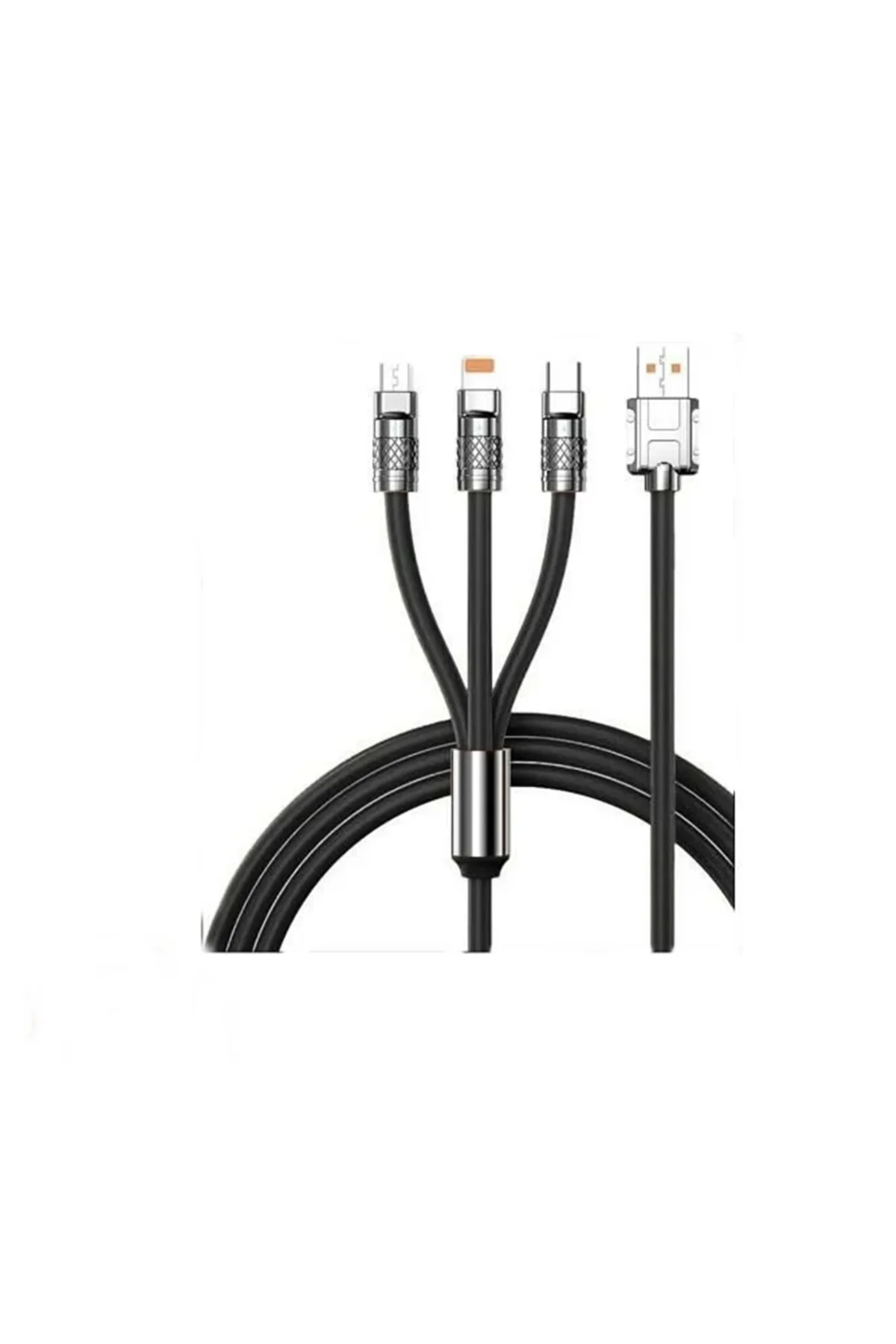 3in1 Type C- Lightning- Micro Usb Silikon 3.0a 1.5m Şarj Ve Data 3in1 Type C- Lightning- Micro Usb Silikon 3.0a 1.5m Şarj Ve Data
