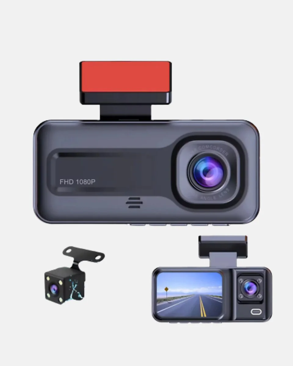 3Kamera Dash Cam 170° Geniş Açılı Full HD Gece Görüşlü Araç Güvenlik Kamerası