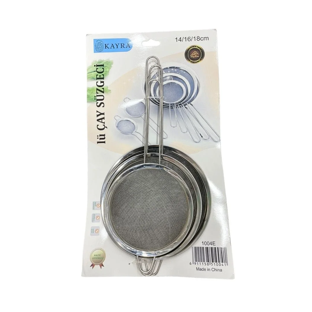 3'li Metal Süzgeç 14-16-18 cm Fiyatı, Yorumları ve Özellikleri