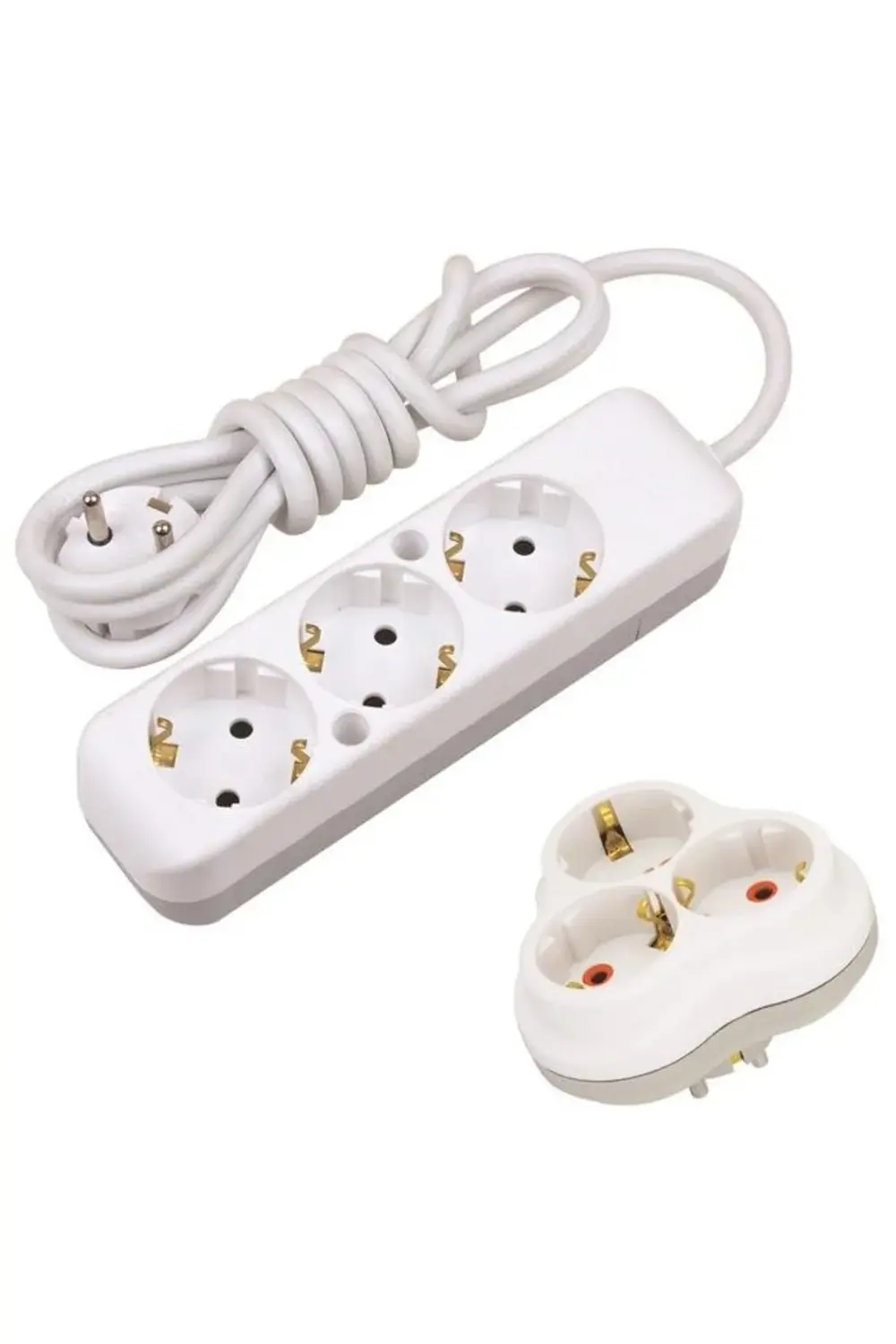 3'lü 1,5 Metre Topraklı Grup Priz - (Golyat Priz Hediyeli)  (  1