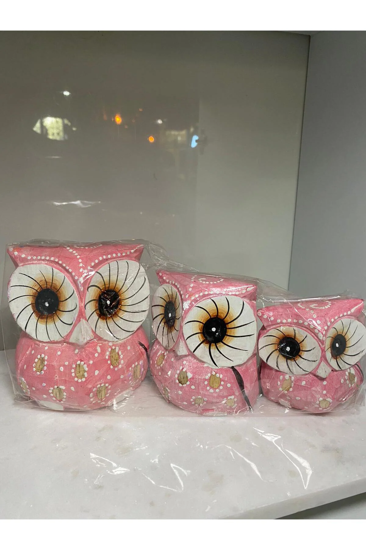 3Lü Ahşap Renkli Baykuş