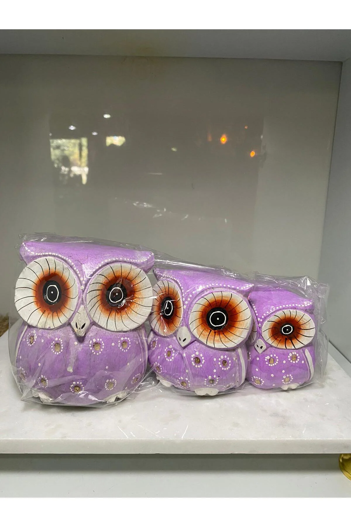 3Lü Ahşap Renkli Baykuş
