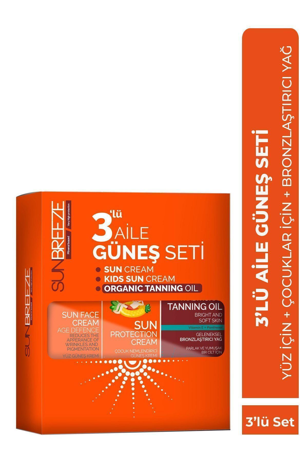 Sun Breeze 3'Lü Aile Güneş Seti 50+Spf Yüz Güneş Kremi , 50+Spf Çoçuk Güneş