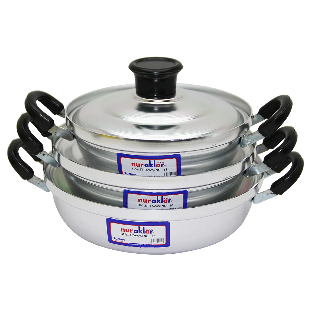 3LÜ Alüminyum Omlet Set NO-18-20-22 3LÜ Alüminyum Omlet Set NO-18-20-22