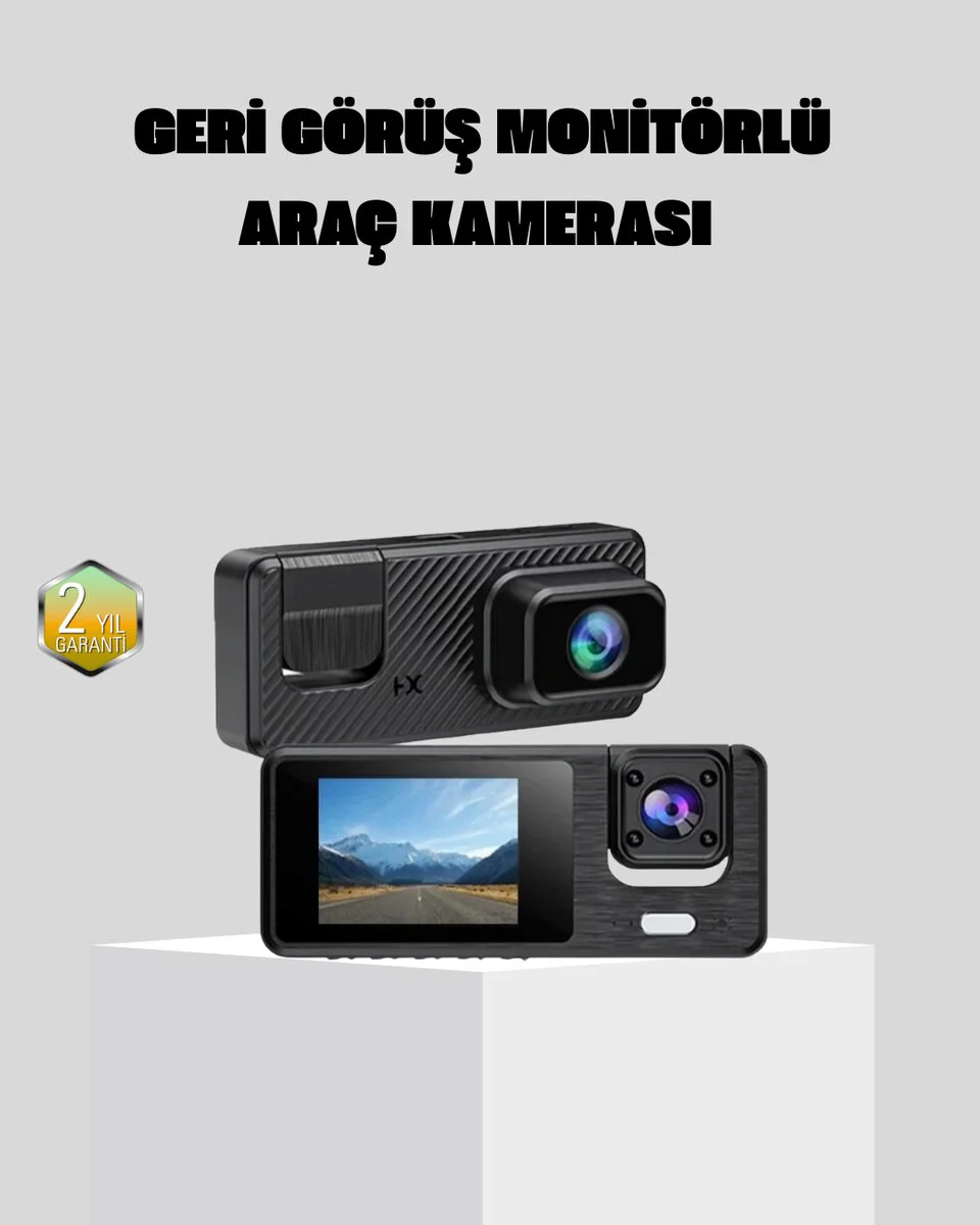 3'lü Araç DVR Kamerası 1080P Full HD Geri Görüş Destekli Park Modlu - Sürüş Güvenliğiniz İçin