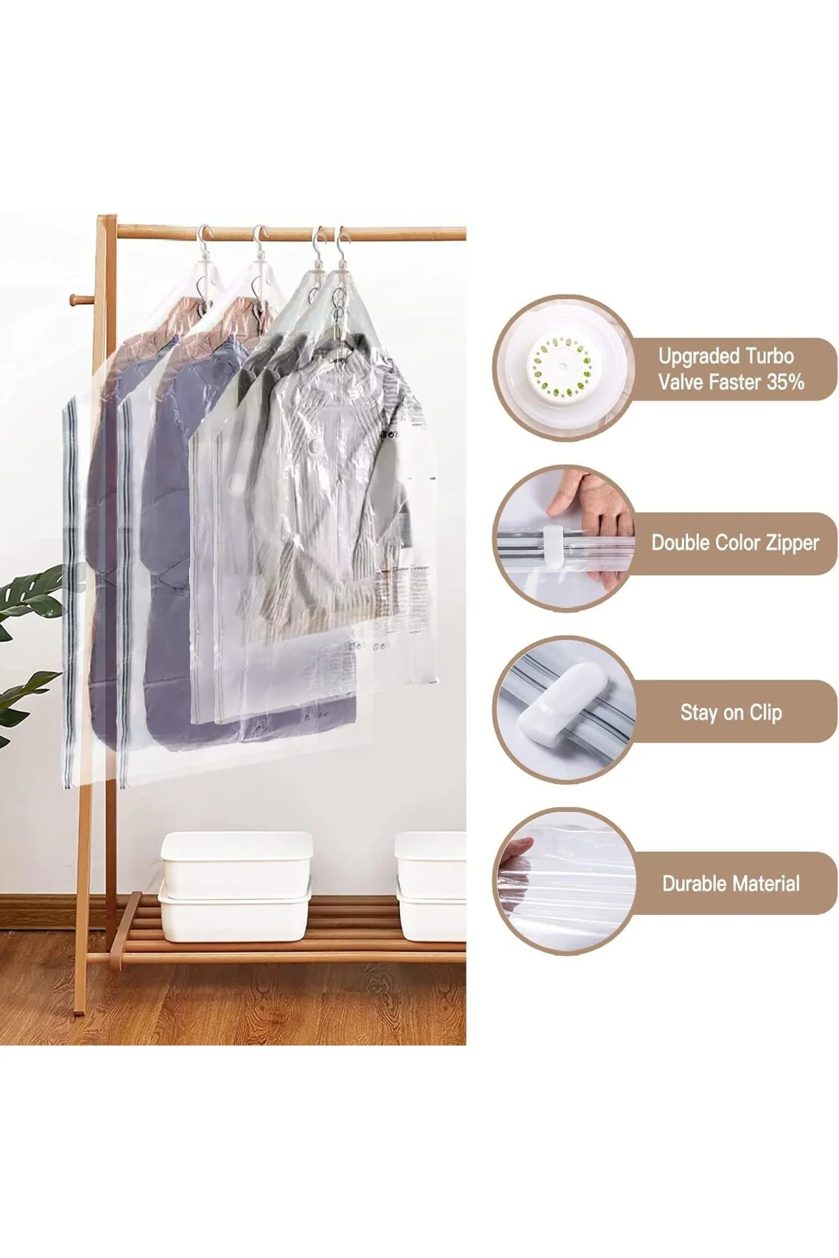 ® 3'lü Askılı Vakumlu Hurç Elbise Torbası Kılıfı 145x70 105x70 90 ® 3'lü Askılı Vakumlu Hurç Elbise Torbası Kılıfı 145x70 105x70 90