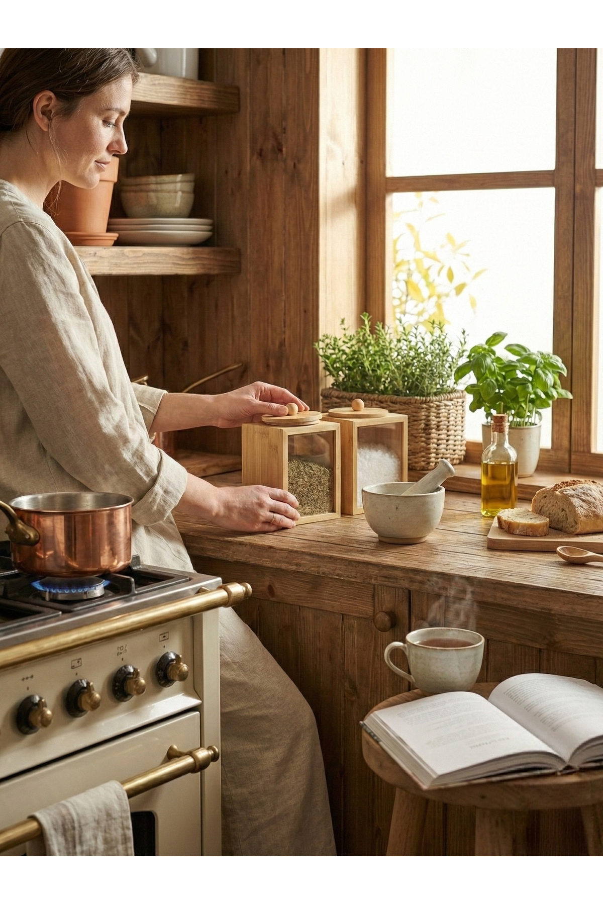3'lü Bambu Baharatlık ve Kavanoz Seti 1500 ml Mutfak Düzenleyici 3'lü Bambu Baharatlık ve Kavanoz Seti 1500 ml Mutfak Düzenleyici