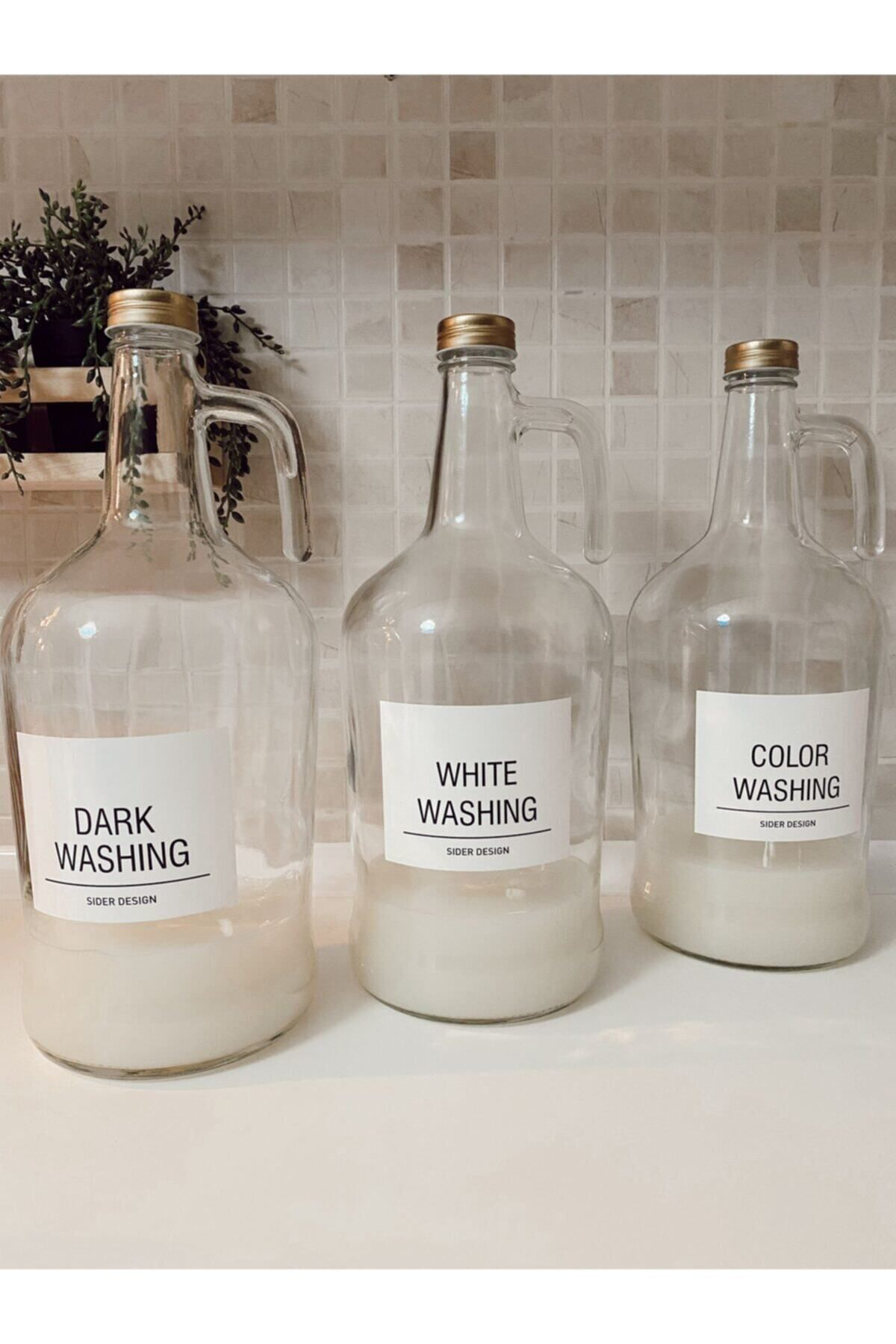 3'lü Banyo Düzenleyici Cam 3 Lt Galon Dark Washıng - Whıte Washın