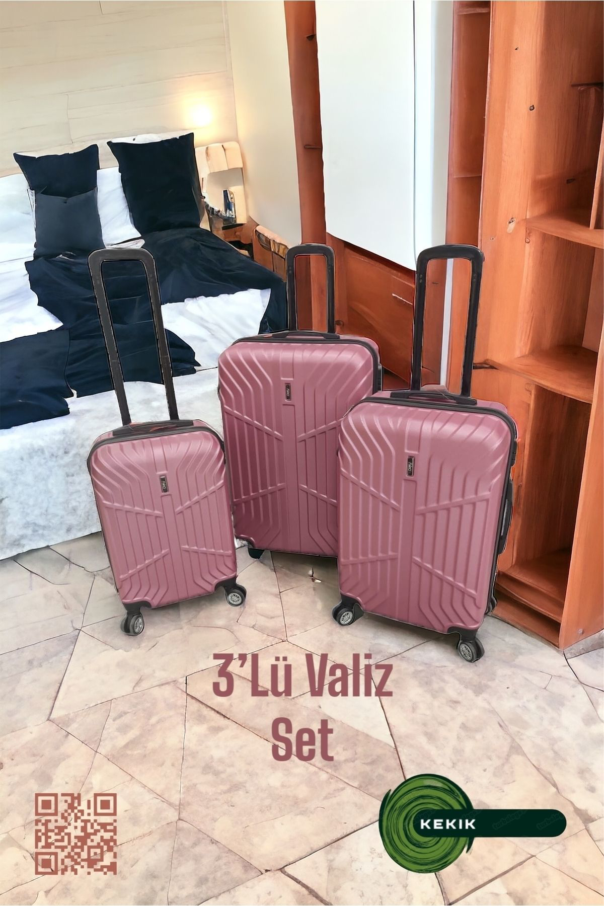 3’lü Bavul Seti Siyah