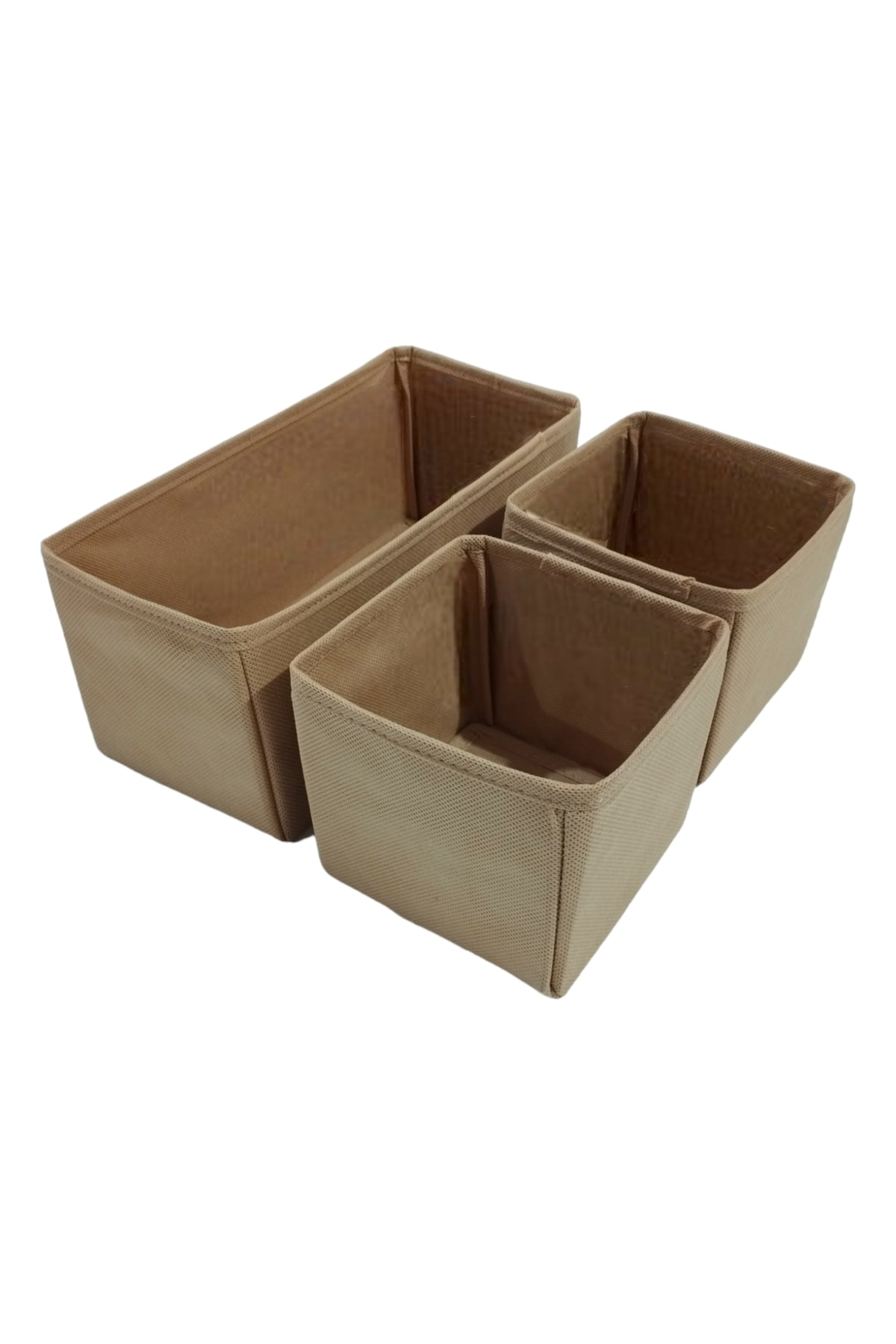 3'lü Bej Çekmece Içi Düzenleyici Organizer Set - Çok Amaçlı Dolap
