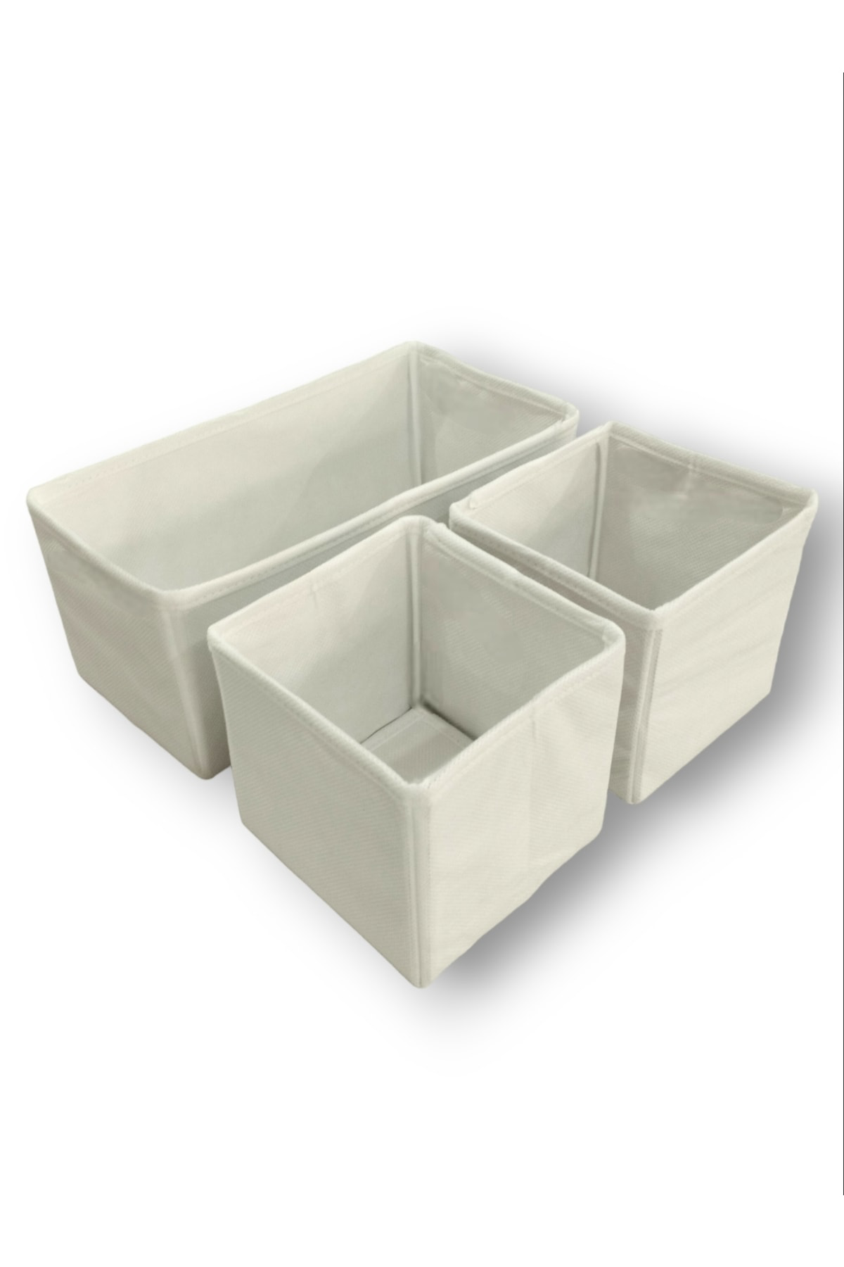 3'lü Beyaz Çekmece Içi Düzenleyici Organizer Set - Çok Amaçlı Dol