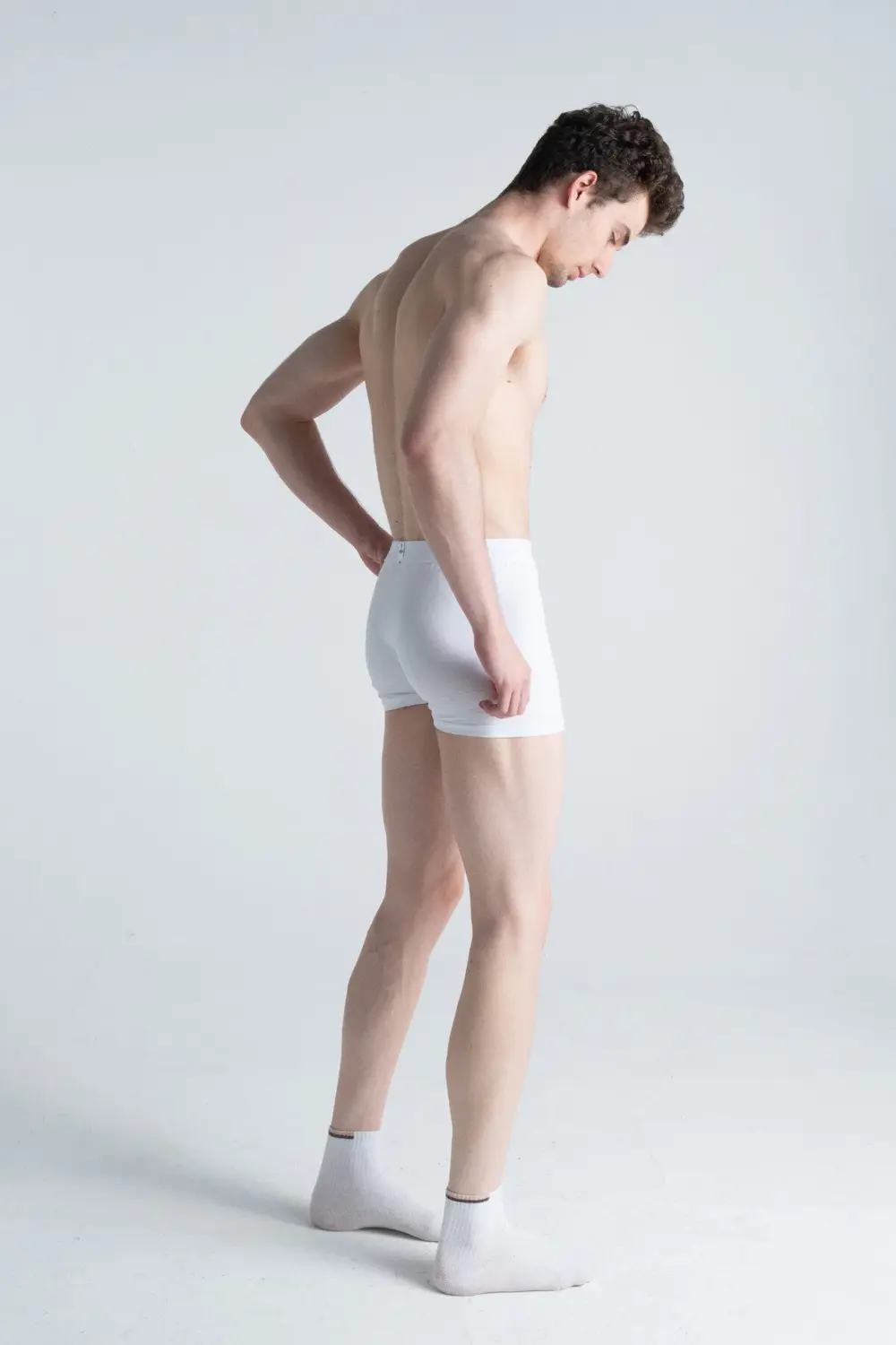 3'lü Beyaz Pamuklu Likralı Premium Esnek Kumaş Erkek Boxer