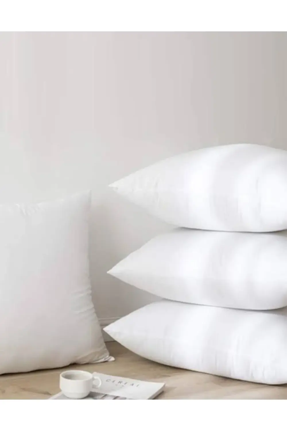 3'lü Beyaz Tela Kırlent Iç Yastığı 50x50 Cm (visko Kırpık Sünger)