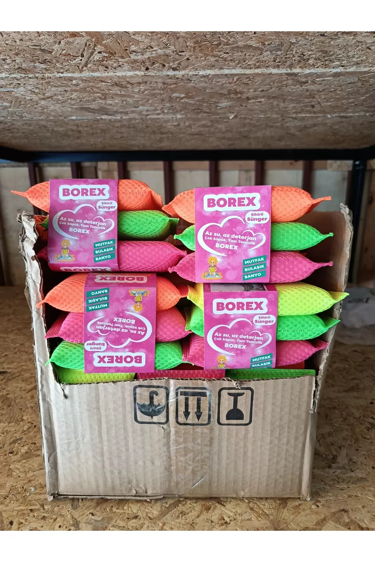 Just Cheap Store 3'Lü Borex Sihirli Sünger Renkli Bulaşik Süngeri 67688
