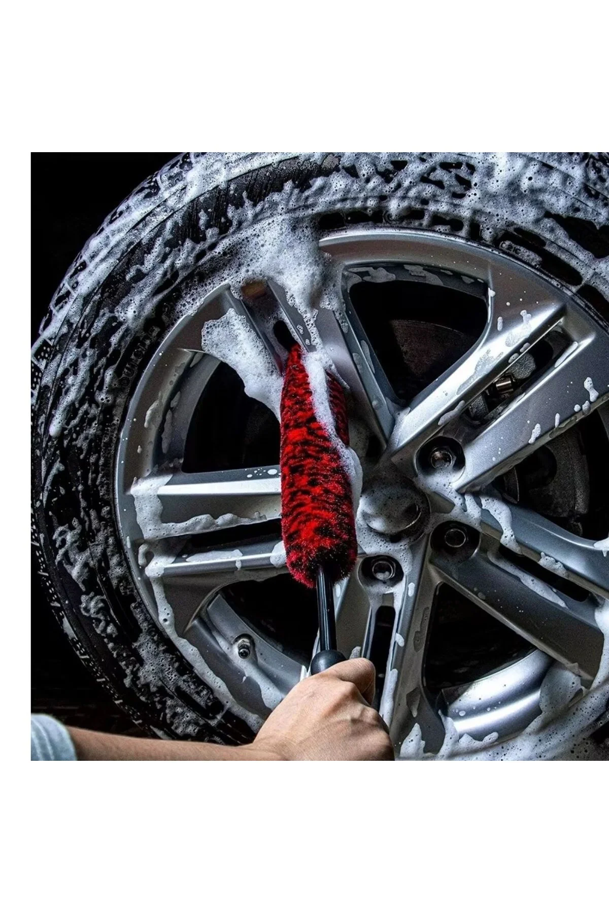 3lü Bükülebilen Peluş Detaylı Temizlik İçin Oto Jant, Egzos Temizleme Fırçası (5570) - Görsel 3
