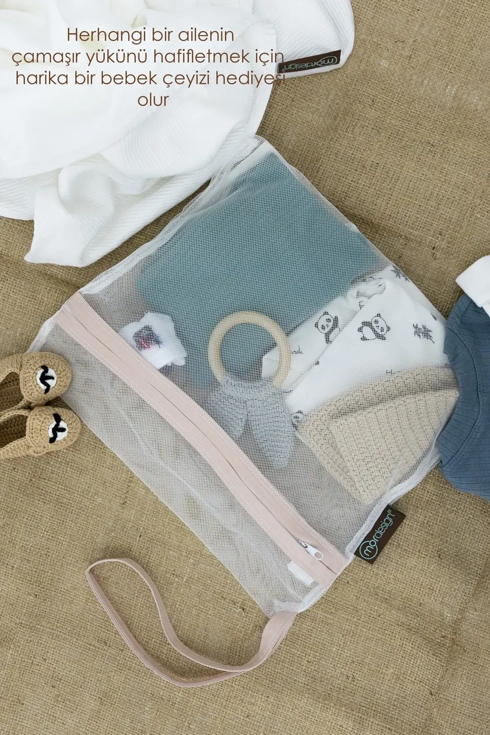 3'lü Çamaşır Yıkama Filesi, Kirli/Temiz Bebek Kıyafet Torbası, Ki